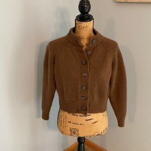 Sister Katie 100% Cashmere Brown Cardigan Sweater Women Size Small